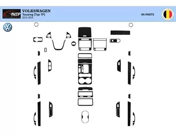 Volkswagen Touareg 2011-2017 Súprava obloženia palubnej dosky interiéru 3D Dekor 35 dielov - 1