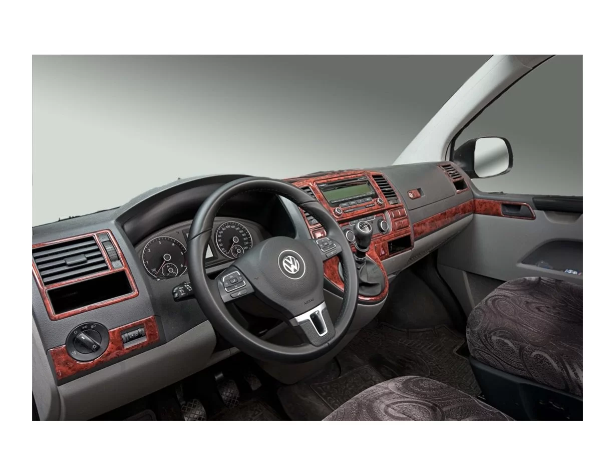 Volkswagen Transporter T6 09.2009 Súprava 3D obloženia palubnej dosky interiéru Dekorácia palubnej dosky 37 dielov - 1