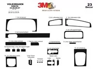 Volkswagen Vento 04.95-09.97 Súprava obloženia palubnej dosky interiéru 3D Dekor na palubnú dosku 23 dielov - 2