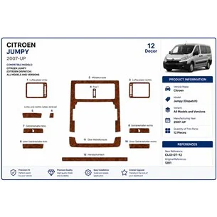 Citroen Jumpy 2007+ 3D dekor palubnej dosky, 12 dielov 2