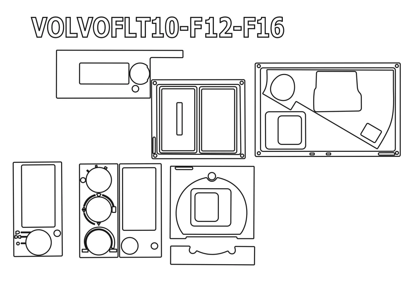 Volvo FL-Series FL10 FLT 3D Súprava obloženia palubnej dosky interiéru 13-dielna súprava obloženia palubnej dosky - 1