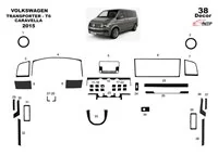 Volkswagen Transporter T6 2016 3D súprava obloženia palubnej dosky interiéru Dekorácia palubnej dosky 38 dielov - 2 Volkswagen Transporter T6 2016 3D súprava obloženia palubnej dosky interiéru Dekorácia palubnej dosky 38 dielov - 2