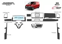 Volkswagen Transporter T6 2016 3D súprava obloženia palubnej dosky interiéru Dekorácia palubnej dosky 20 dielov - 2 Volkswagen Transporter T6 2016 3D súprava obloženia palubnej dosky interiéru Dekorácia palubnej dosky 20 dielov - 2