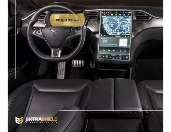 Tesla Model S 2012 - súčasný digitálny rýchlomer 12,3" ExtraShield chránič obrazovky - 1