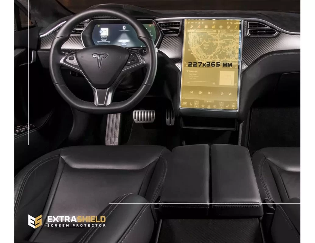 Tesla Model S 2012 – Predstavte multimediálnu 17-palcovú ochranu obrazovky ExtraShield - 1