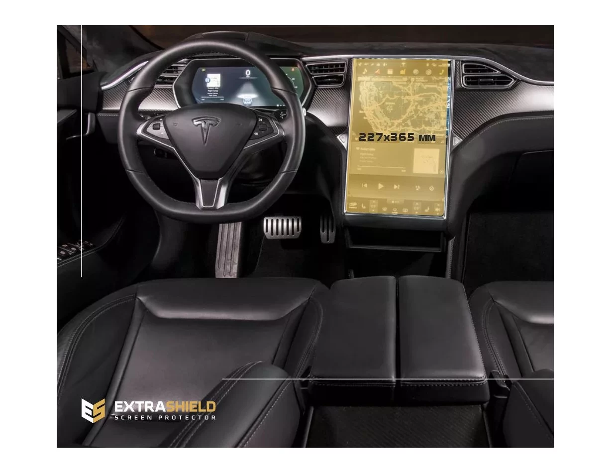 Tesla Model S 2012 – Predstavte multimediálnu 17-palcovú ochranu obrazovky ExtraShield - 1