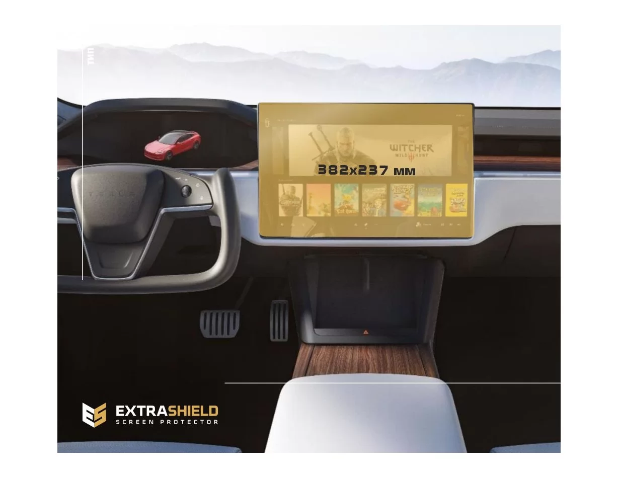 Tesla Model S 2021 – Predstavte multimediálnu 17-palcovú ochranu obrazovky ExtraShield - 1