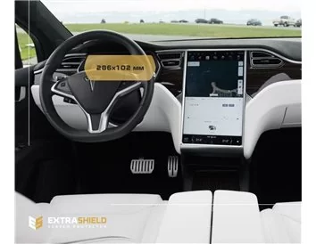 Tesla Model X 2015 – súčasný digitálny rýchlomer 12,3" ExtraShield chránič obrazovky - 1