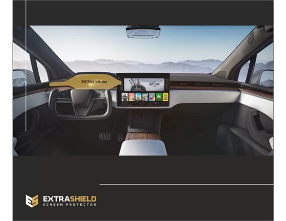 Tesla Model X 2021 - Súčasná ochrana obrazovky digitálneho rýchlomera ExtraShield - 1