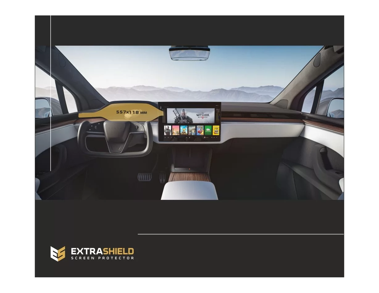 Tesla Model X 2021 - Súčasná ochrana obrazovky digitálneho rýchlomera ExtraShield - 1