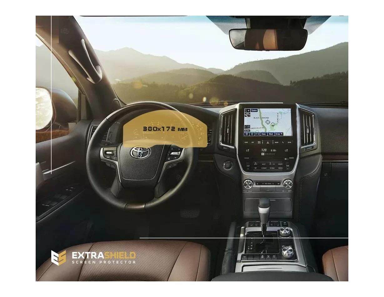 Toyota Land Cruiser 200 2015 – súčasná ochrana obrazovky digitálneho rýchlomera ExtraShield - 1
