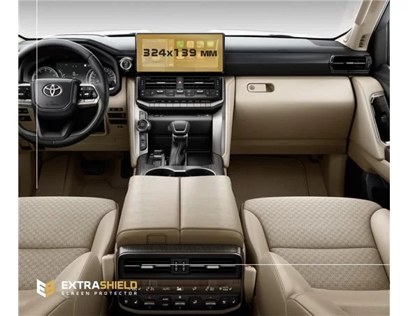 Toyota Land Cruiser 300 2021 – prezentácia plnofarebnej ochrany LCD monitora (12,3") ExtraShield Screen Protector - 1