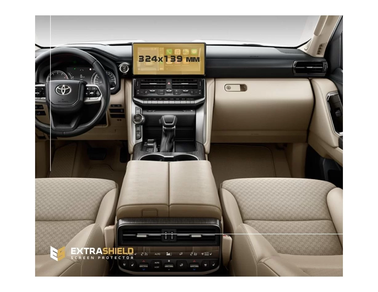 Toyota Land Cruiser 300 2021 – prezentácia plnofarebnej ochrany LCD monitora (12,3") ExtraShield Screen Protector - 1
