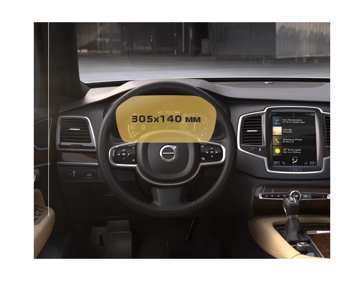Volvo XC90 2014 – súčasný digitálny rýchlomer 12,3" ExtraShield chránič obrazovky - 1