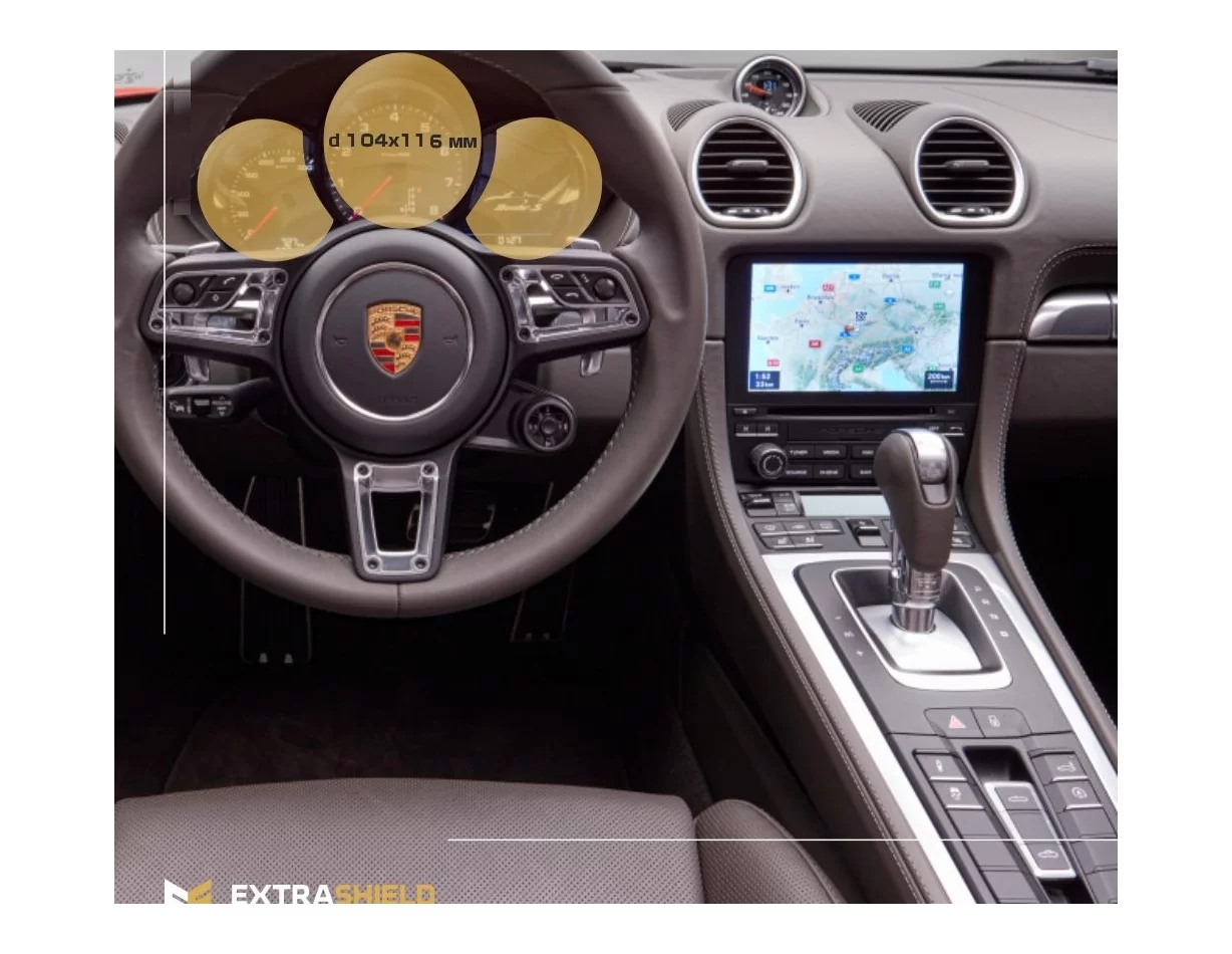 Porsche Boxster 2016 – súčasný digitálny rýchlomer 12" ExtraShield chránič obrazovky - 1