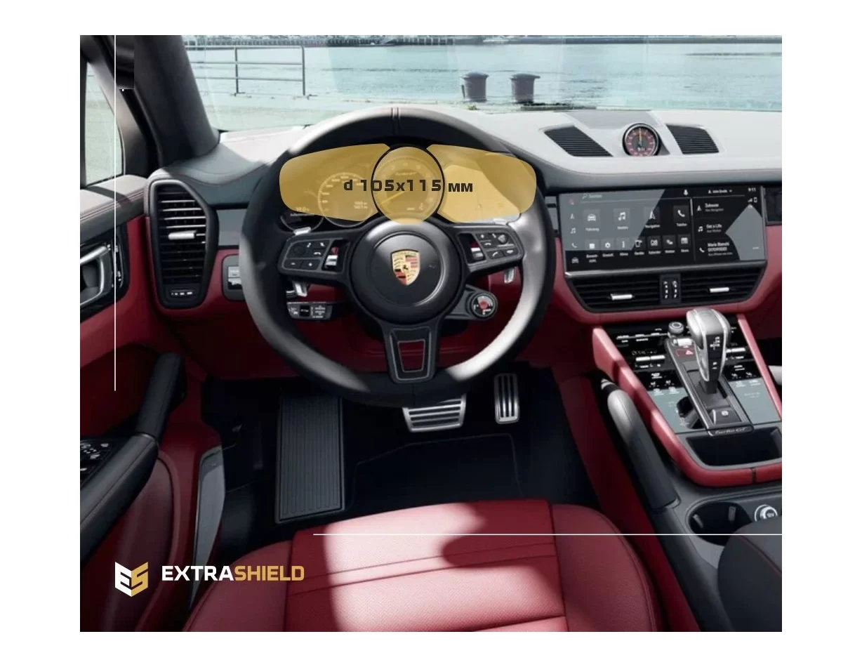 Porsche Cayenne 2017 – súčasný digitálny rýchlomer 12" ExtraShield chránič obrazovky - 1