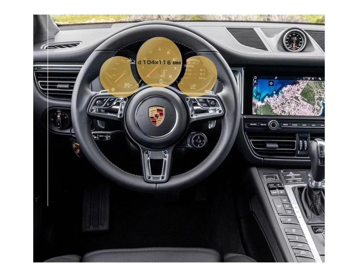 Porsche Macan 2018 – súčasný digitálny rýchlomer 12" ExtraShield chránič obrazovky - 1