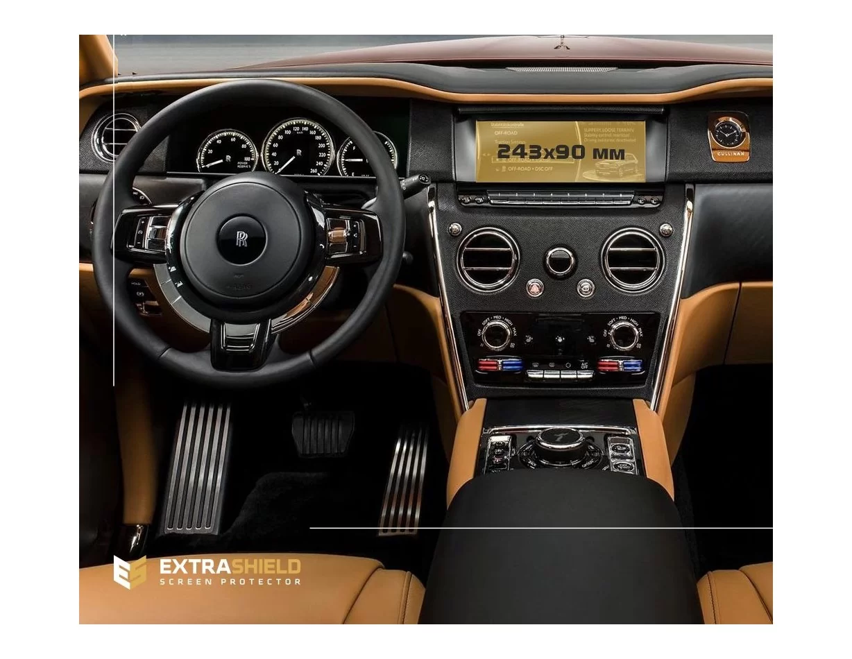 Rolls-Royce Cullinan 2018 – súčasný multimediálny 11-palcový chránič obrazovky ExtraShield - 1
