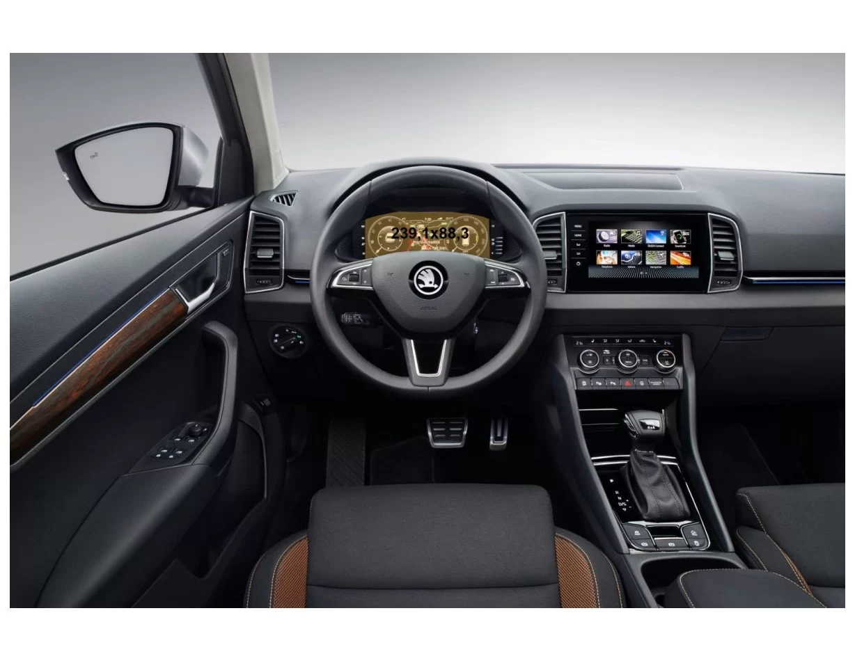 Škoda Karoq (NU7) 2017 - Súčasná ochrana displeja digitálneho rýchlomera LCD-Digi 10,25" ExtraShield - 1