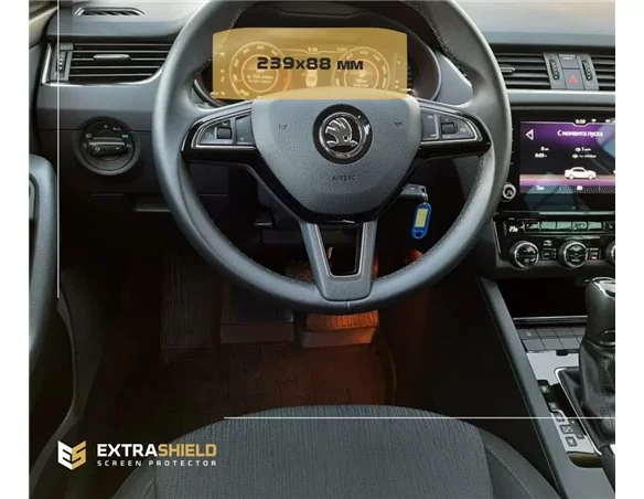Škoda Octavia (A7) 2019 - Súčasná ochrana displeja digitálneho rýchlomera LCD-Digi 10,25" ExtraShield - 1