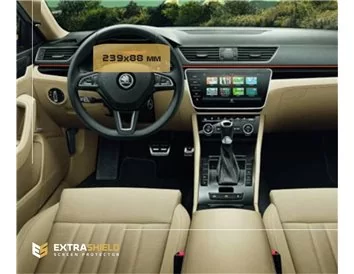 Škoda Superb (B8) 2015 - Súčasná ochrana displeja digitálneho rýchlomera LCD-Digi 10,25" ExtraShield - 1