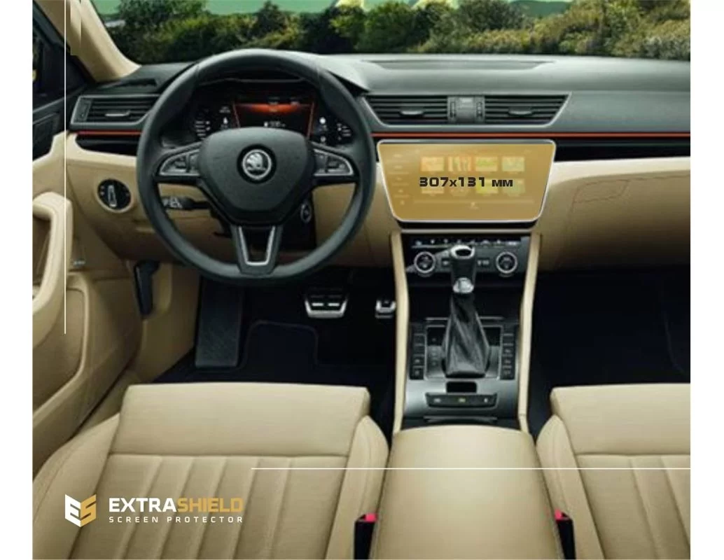 Škoda Superb (B8) 2015 - Súčasná ochrana displeja Multimedia Columbus 9,2" ExtraShield - 1