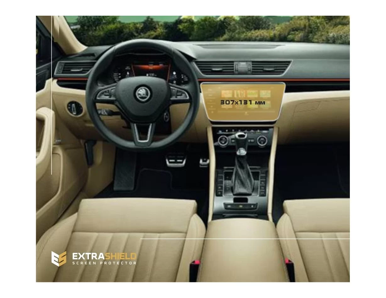 Škoda Superb (B8) 2015 - Súčasná ochrana displeja Multimedia Columbus 9,2" ExtraShield - 1