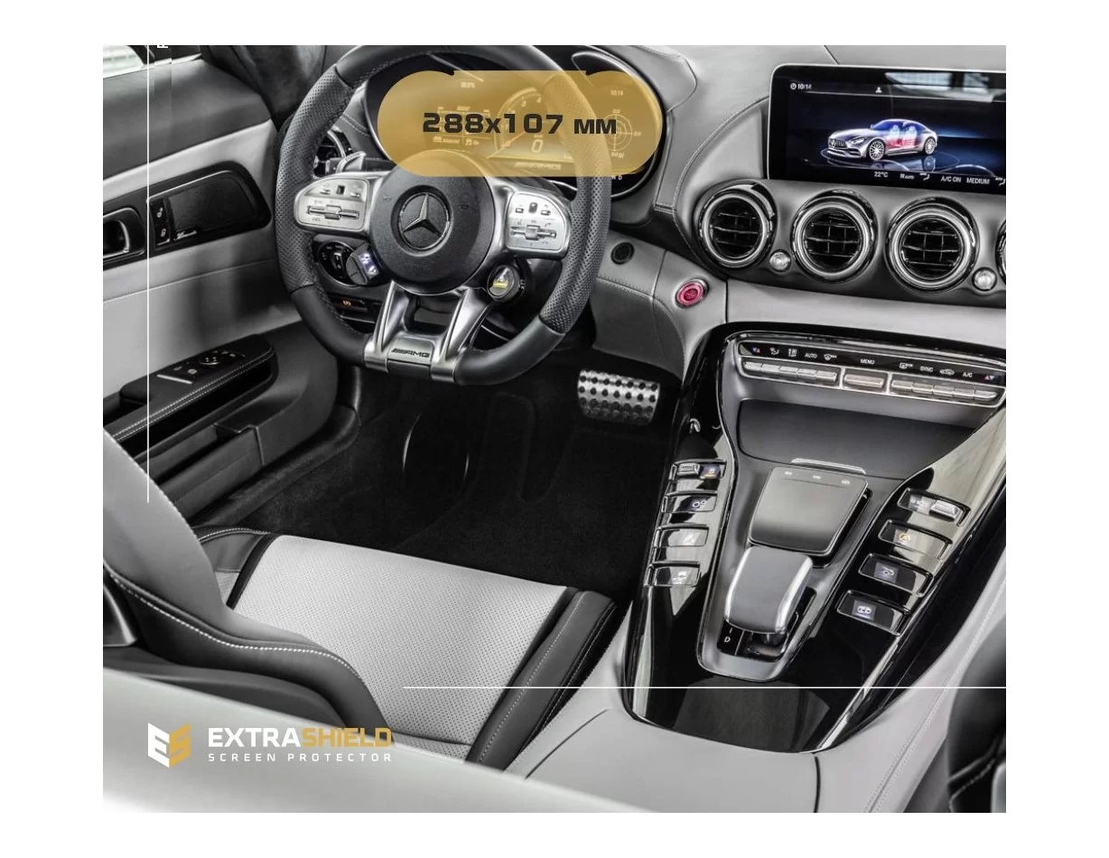 Mercedes-Benz AMG GT (C190/R190) 2016 - 2020 digitálny rýchlomer 10,25" ExtraShield chránič obrazovky - 1