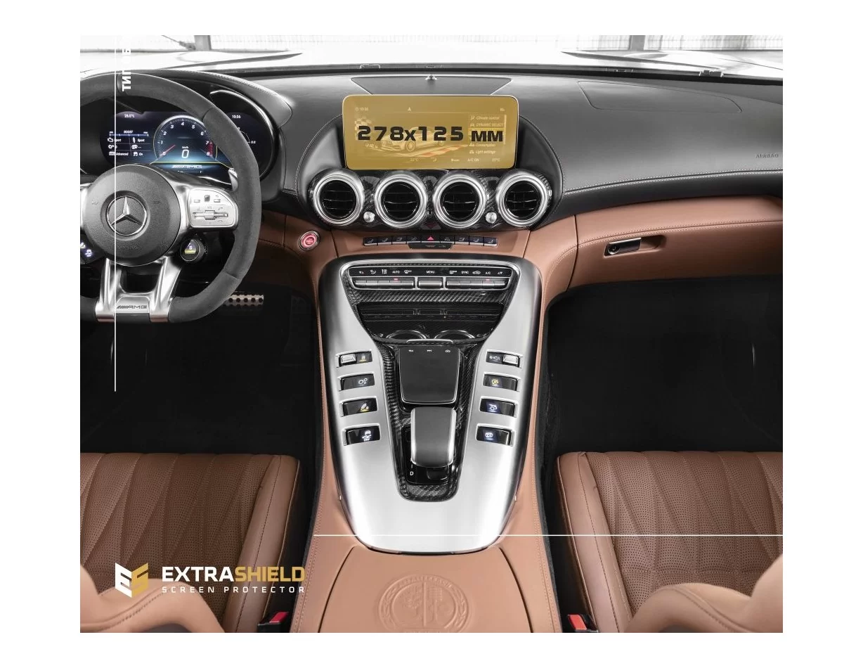 Mercedes-Benz AMG GT (C190/R190) 2016 - 2020 Multimediálny 10,3" chránič obrazovky ExtraShield - 1