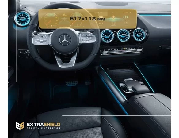 Mercedes-Benz B-Class (T247) 2018 - 2020 digitálny rýchlomer + multimediálny 12,3" ExtraShield chránič obrazovky - 1