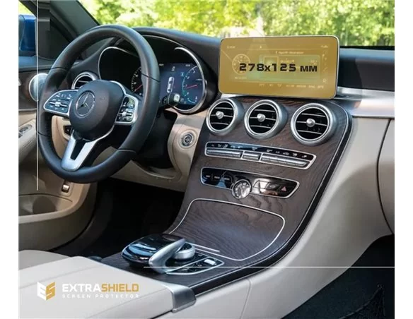 Mercedes-Benz C-class (W205/C205/A205) 2018 – súčasná multimediálna 10,3-palcová ochrana obrazovky ExtraShield - 1