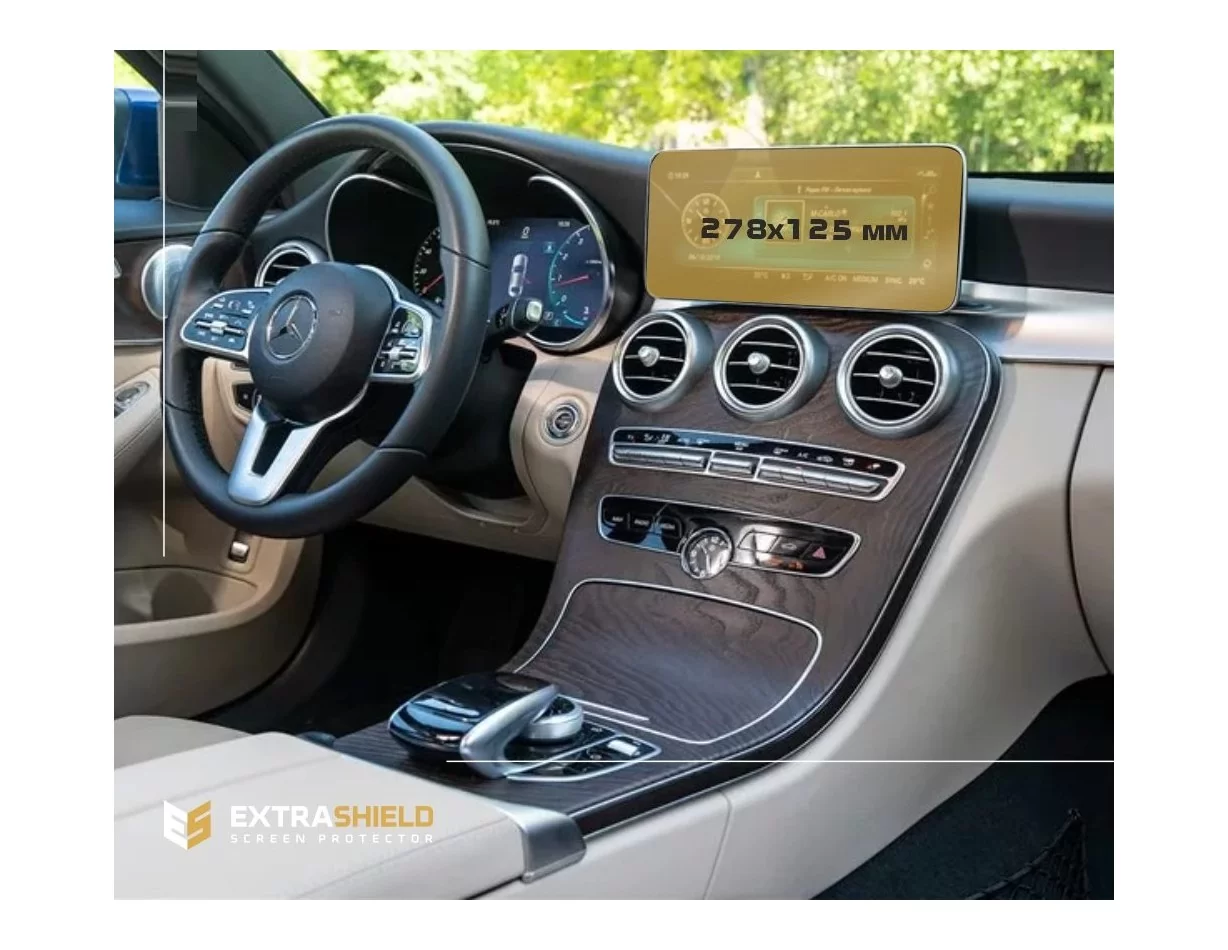 Mercedes-Benz C-class (W205/C205/A205) 2018 – súčasná multimediálna 10,3-palcová ochrana obrazovky ExtraShield - 1
