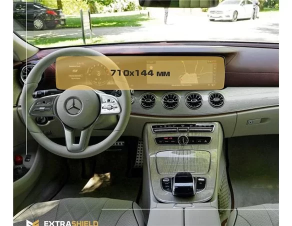 Mercedes-Benz CLS (C257) 2017 - súčasný digitálny rýchlomer + multimediálny 12,3" ExtraShield chránič obrazovky - 1