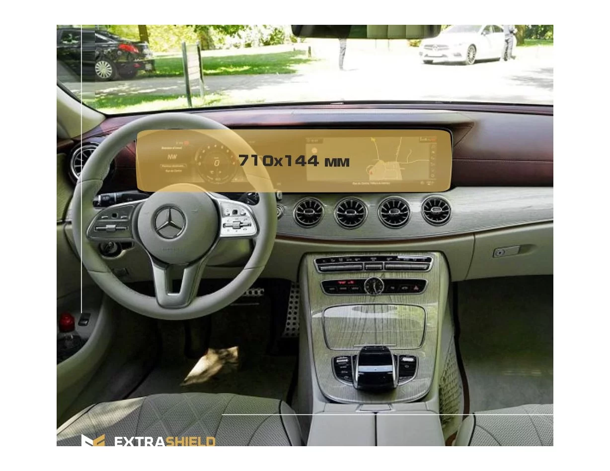 Mercedes-Benz CLS (C257) 2017 - súčasný digitálny rýchlomer + multimediálny 12,3" ExtraShield chránič obrazovky - 1