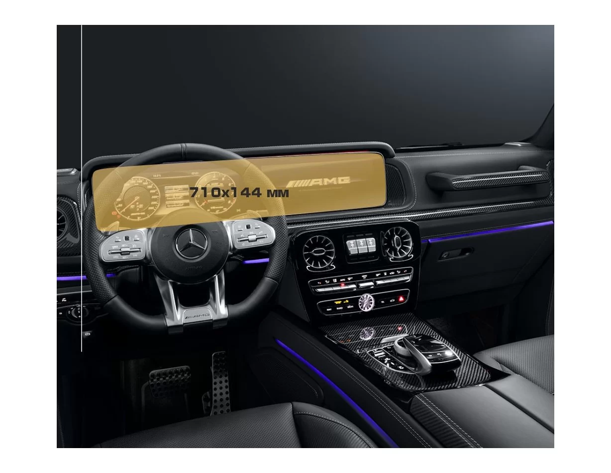 Mercedes-Benz G-class III (W464) 2018 – aktuálny digitálny rýchlomer + multimediálny 12,3" ExtraShield chránič obrazovky - 1