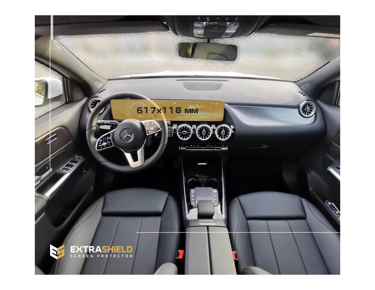 Mercedes-Benz GLA (H247) 2019 - súčasný digitálny rýchlomer + multimediálny 10,25" ExtraShield chránič obrazovky - 1