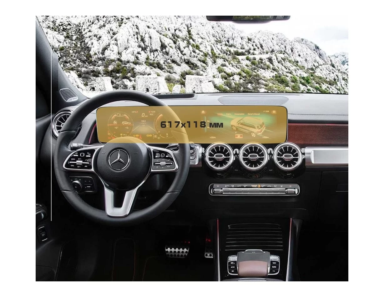 Mercedes-Benz GLB (X247) 2019 - Súčasný digitálny rýchlomer + multimediálny 10,25" ExtraShield chránič obrazovky - 1