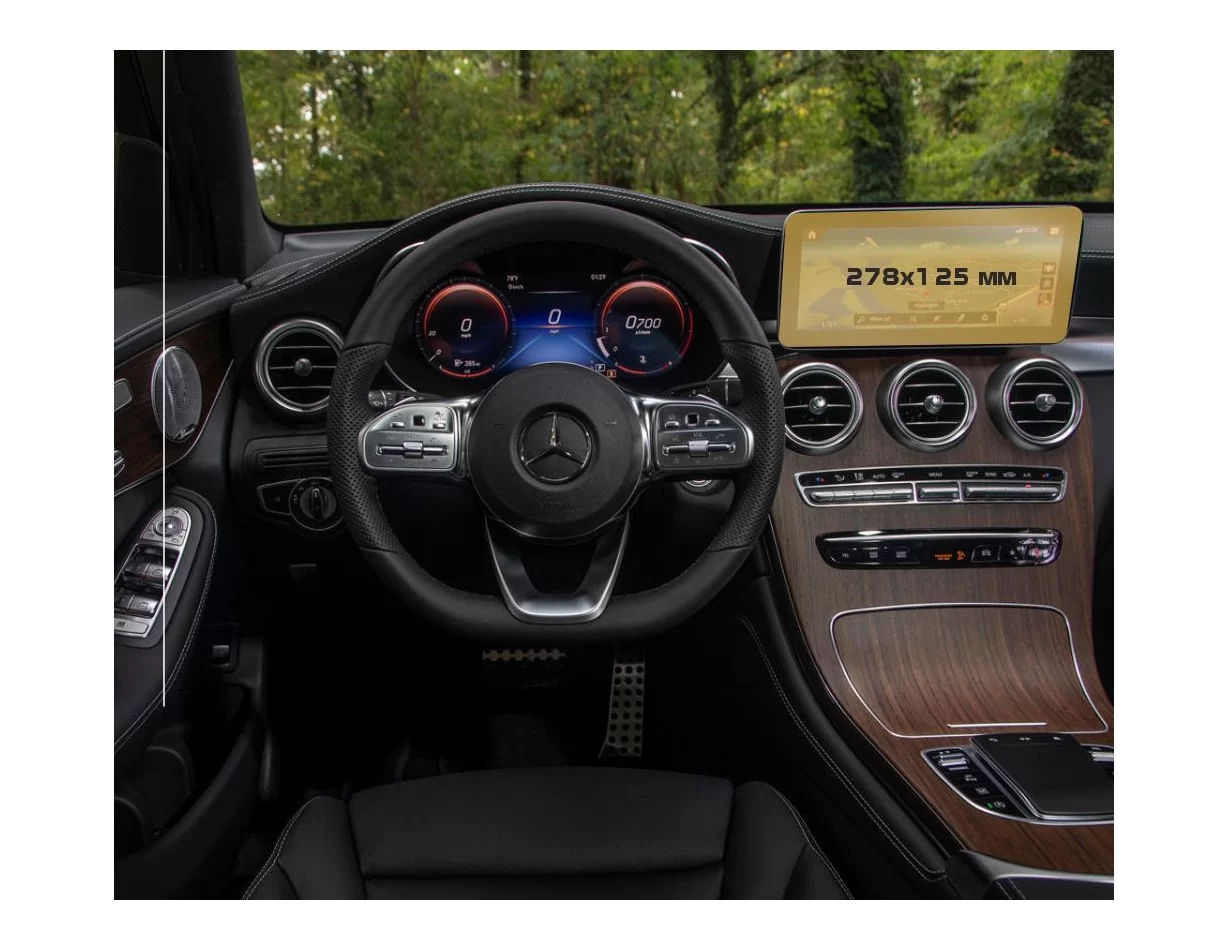 Mercedes-Benz GLC (X253/C253) 2019 – súčasný multimediálny 10,3" ExtraShield chránič obrazovky - 1