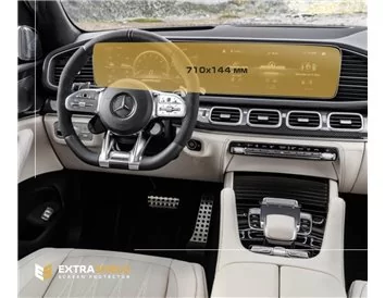 Mercedes-Benz GLS (W167) 2019 - súčasný digitálny rýchlomer + multimediálny 12,3" ExtraShield chránič obrazovky - 1