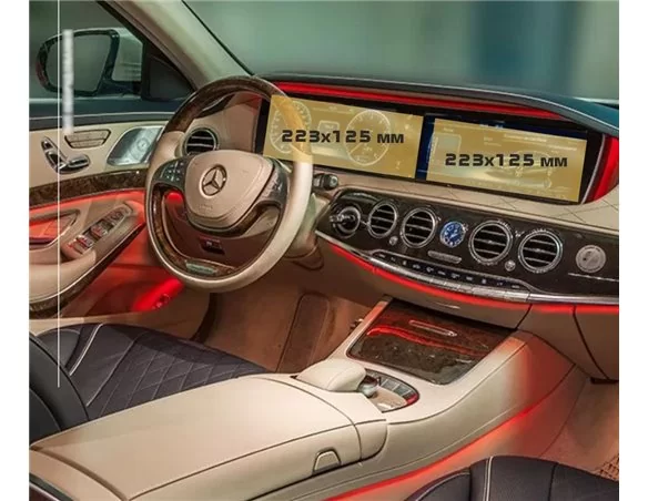 Mercedes-Benz S-class Predfacelift (W222/C217/X222/A217) 2013 - 2017 Monitory cestujúcich (2ks,) ExtraShield Screen Protector - 
