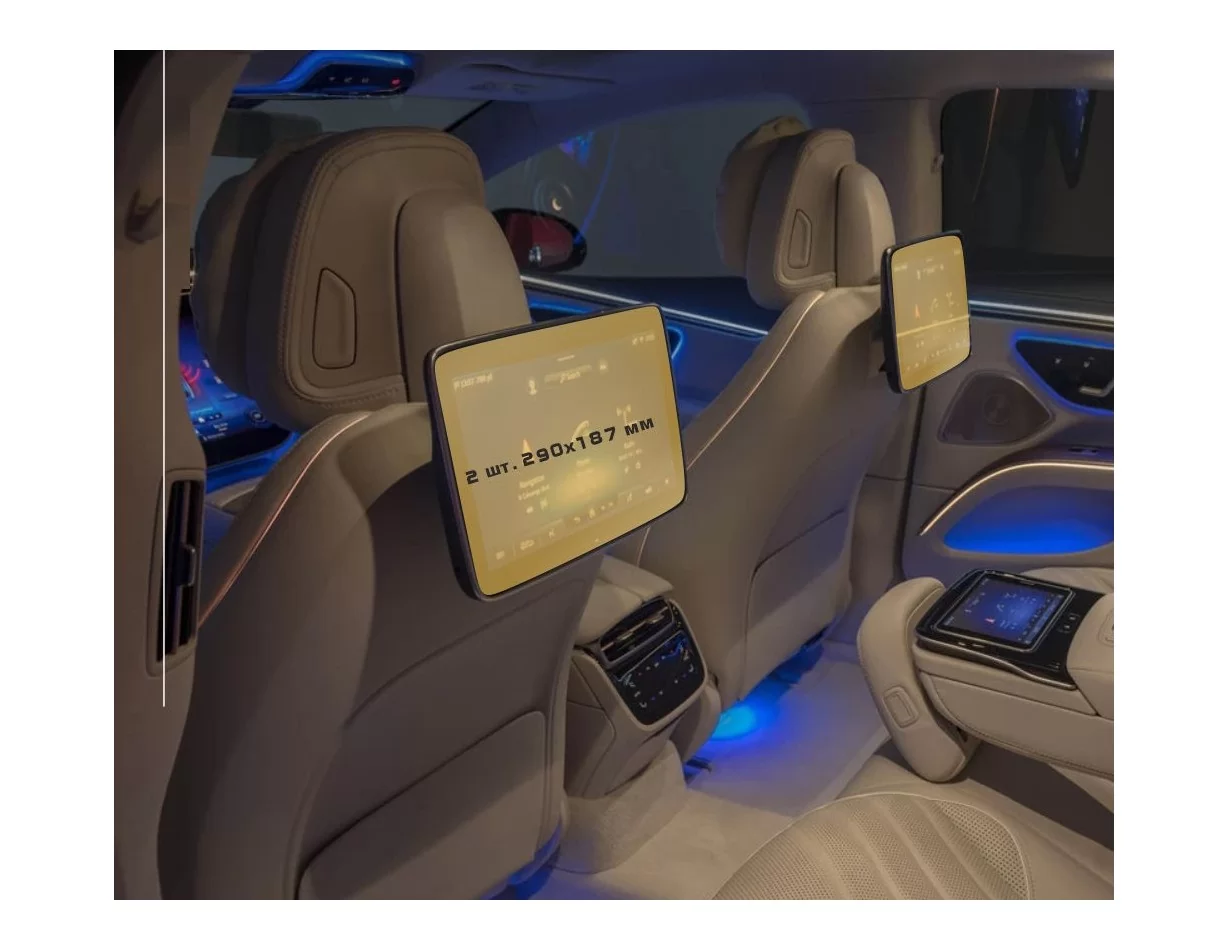 Mercedes-Benz S-class (W223/Z223) + MAYBACH 2020 - Súčasné monitory cestujúcich (2ks,) 10,2" ExtraShield Screen Protector - 1