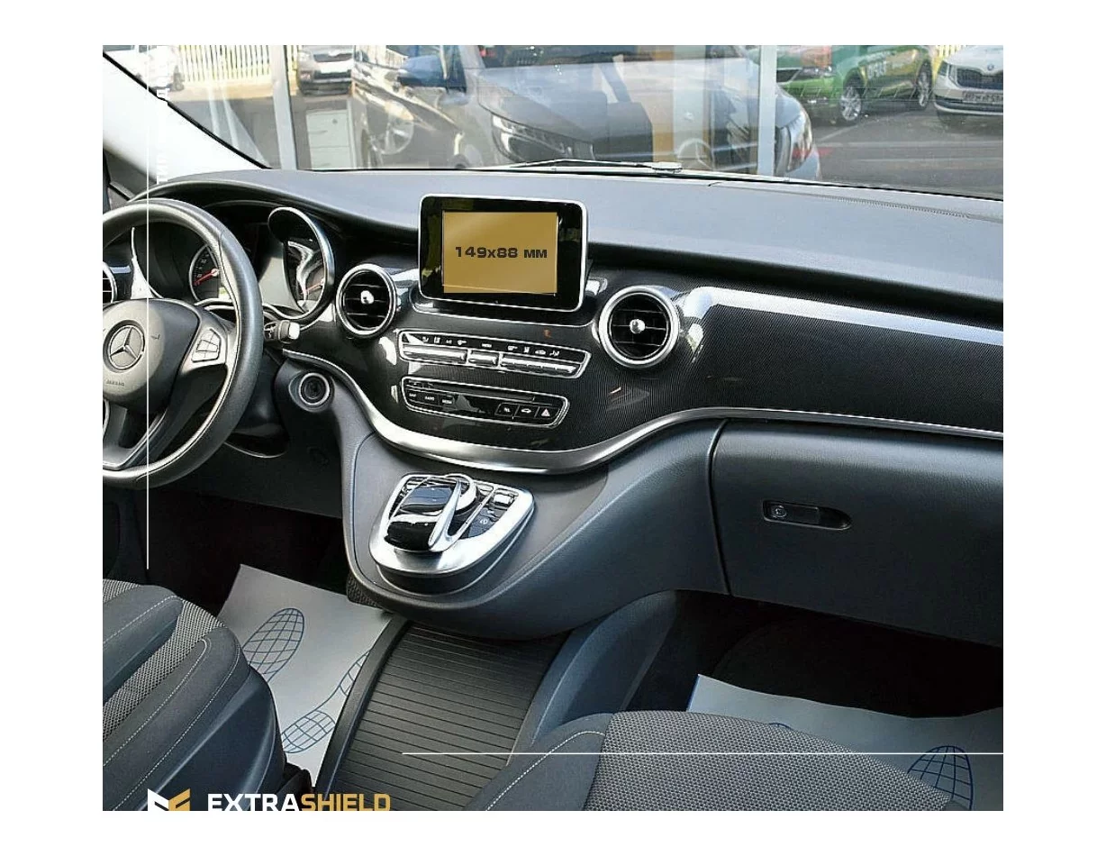 Mercedes-Benz V-class (W447) 2014 – súčasná multimediálna 5,8" ochrana obrazovky ExtraShield - 1