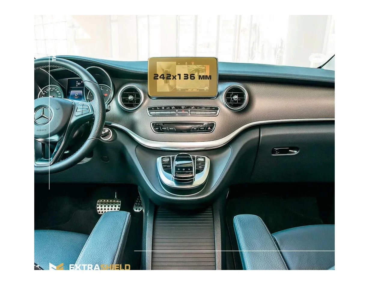 Mercedes-Benz V-class (W447) 2014 – súčasná multimediálna 7" ochrana obrazovky ExtraShield - 1