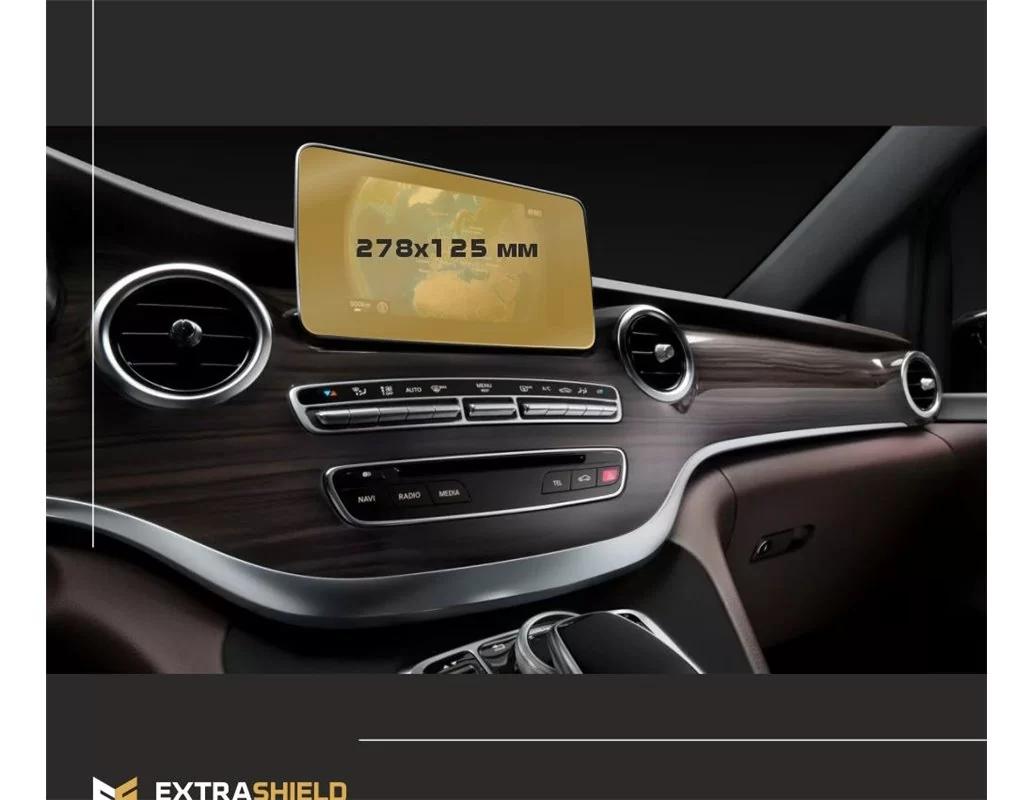Mercedes-Benz V-class (W447) 2014 – súčasná multimediálna 10,3" ochrana obrazovky ExtraShield - 1