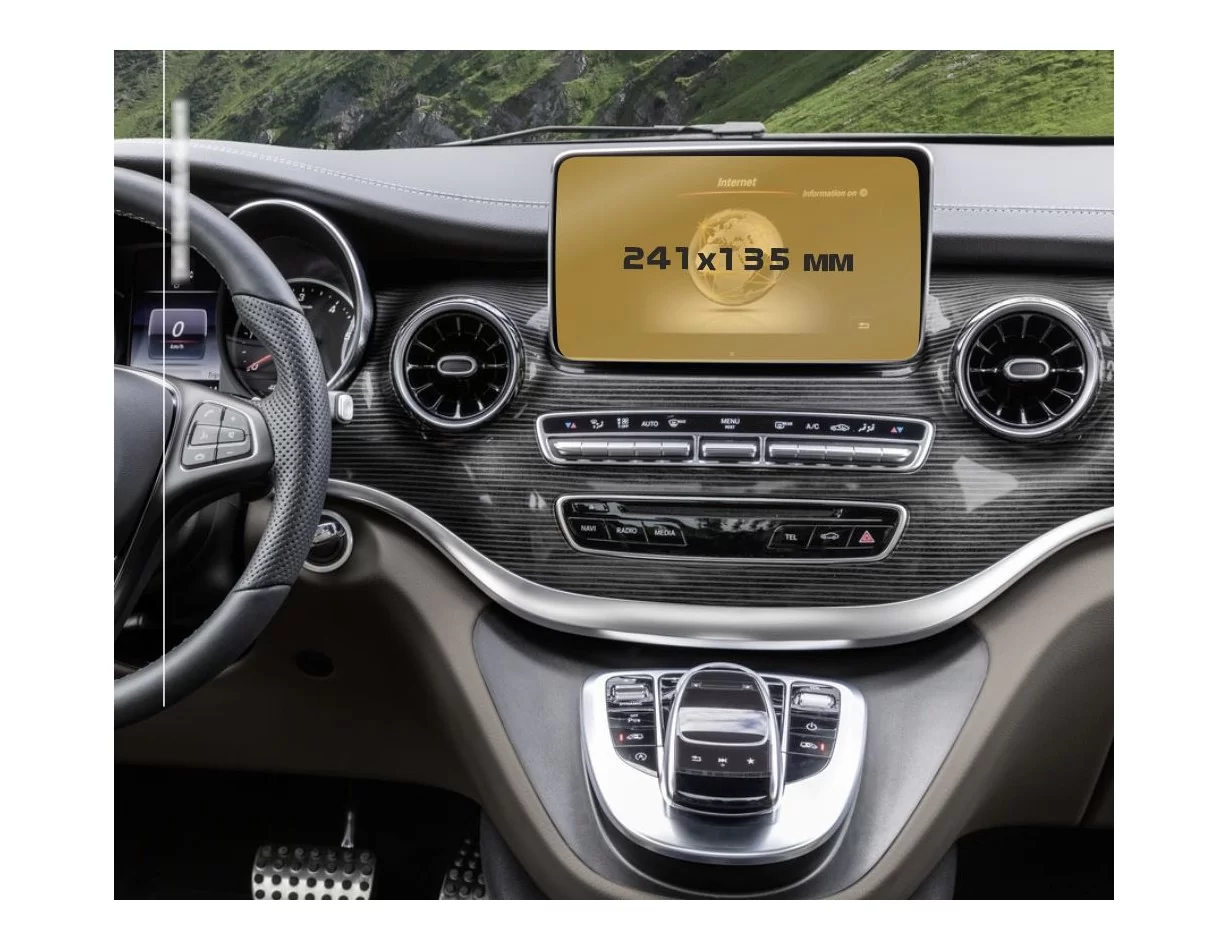 Mercedes-Benz V-class (W447) 2019 – súčasná multimediálna ochrana obrazovky ExtraShield - 1