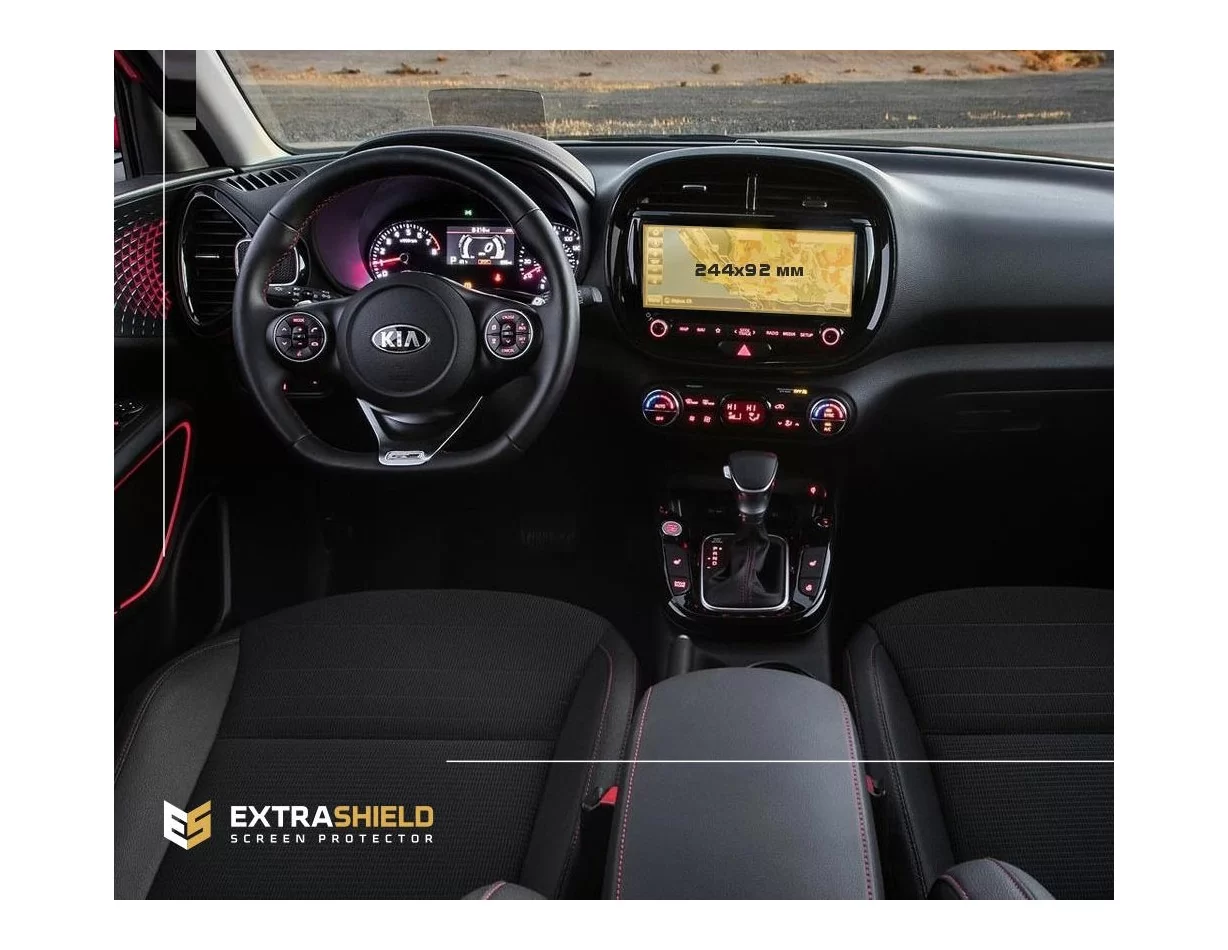 KIA Soul 2018 – aktuálny multimediálny 10,25-palcový chránič obrazovky ExtraShield - 1