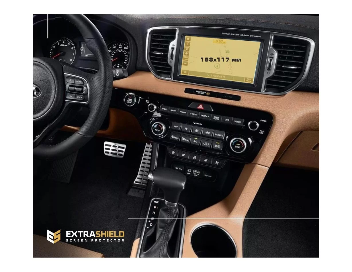 KIA Sportage 2018 - ?.? Multimediálna 8-palcová ochrana obrazovky ExtraShield - 1