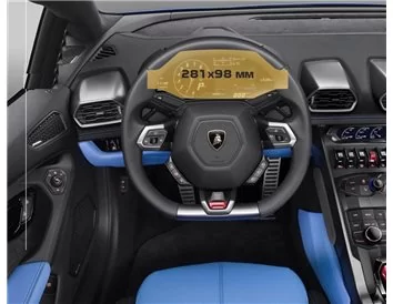 Lamborghini Huracan 2014 – súčasná ochrana obrazovky digitálneho rýchlomera ExtraShield - 1