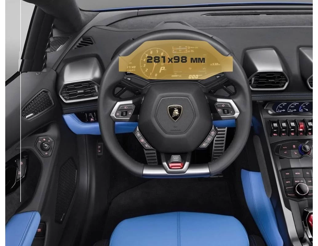 Lamborghini Huracan 2014 – súčasná ochrana obrazovky digitálneho rýchlomera ExtraShield - 1