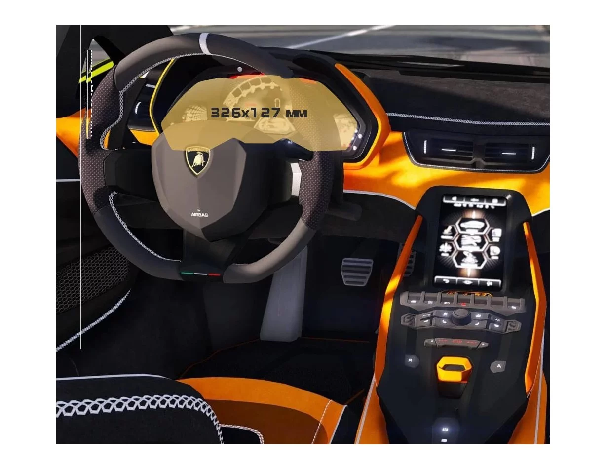 Lamborghini Sian 2019 – súčasná ochrana obrazovky digitálneho rýchlomera ExtraShield - 1